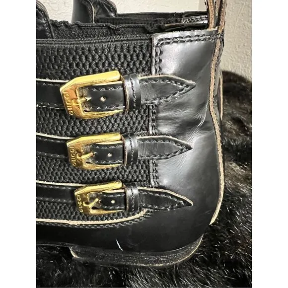 GUCCI Mens Cordovan Lux Leather Ankle Boot uk 9.5 Us 10