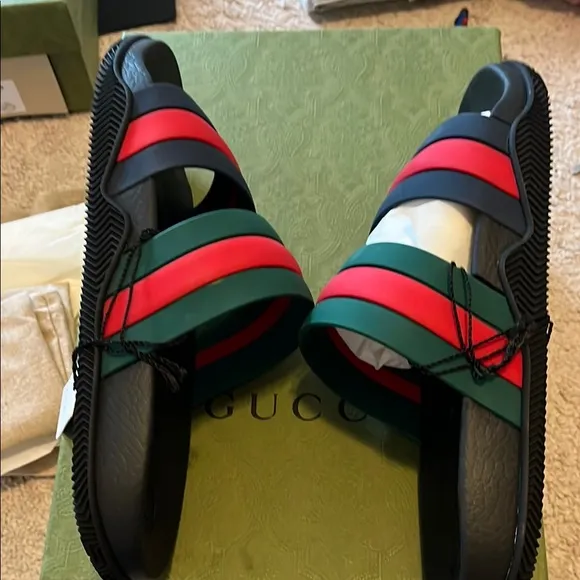 Gucci  Mens Striped Slide Sandals size uk size10 = us11