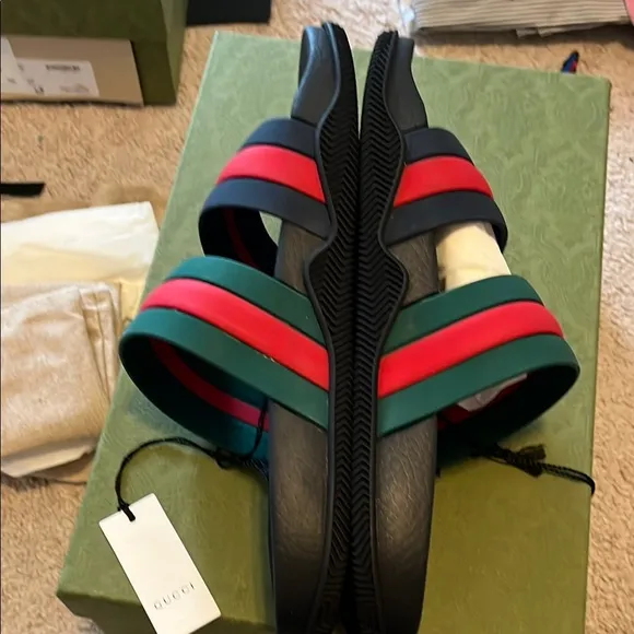 Gucci  Mens Striped Slide Sandals size uk size10 = us11