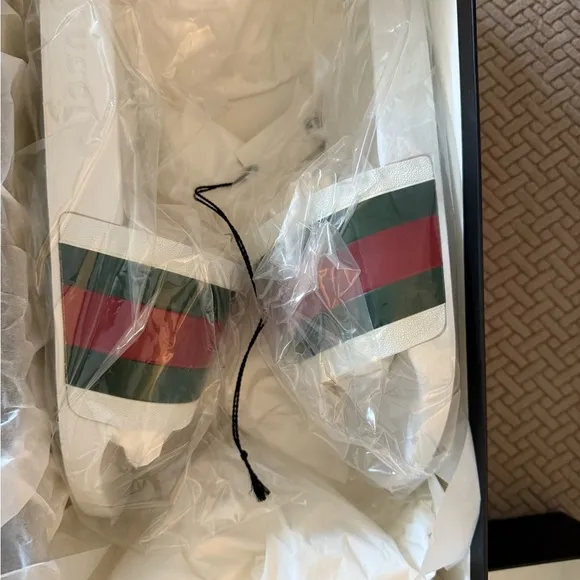 Gucci White Slide Sandals New