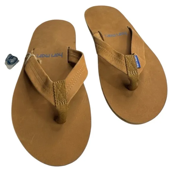 Hari Mari Fields Tan/Blue Flip Flops Shoe NWT Size:9