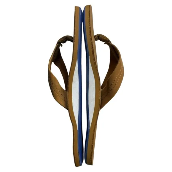 Hari Mari Fields Tan/Blue Flip Flops Shoe NWT Size:9
