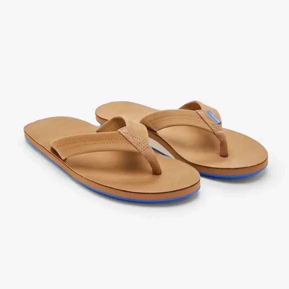 Hari Mari Fields Tan/Blue Flip Flops Shoe NWT Size:9