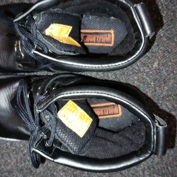HARLEY-DAVIDSON BLACK LEATHER  MOTORCYCLE VINTAGE BOOTS