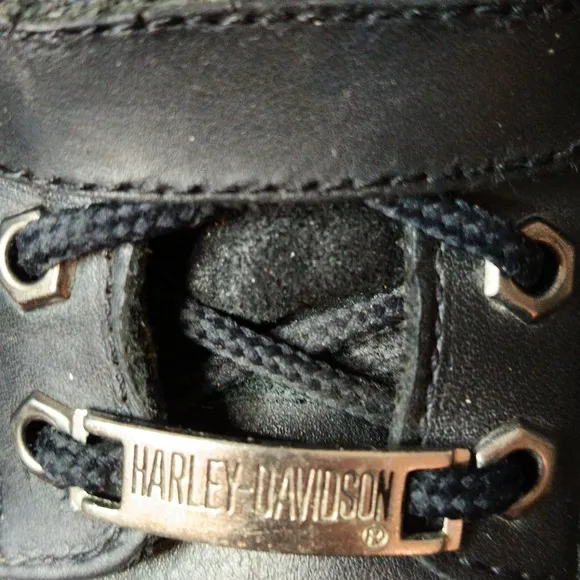 HARLEY-DAVIDSON BLACK LEATHER  MOTORCYCLE VINTAGE BOOTS