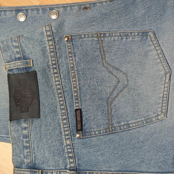 Harley-Davidson Blue Bootcut Jeans Vintage Style