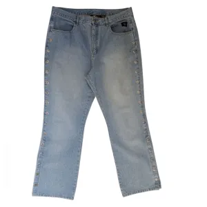Harley-Davidson Blue Bootcut Jeans Vintage Style