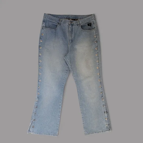 Harley-Davidson Blue Bootcut Jeans Vintage Style