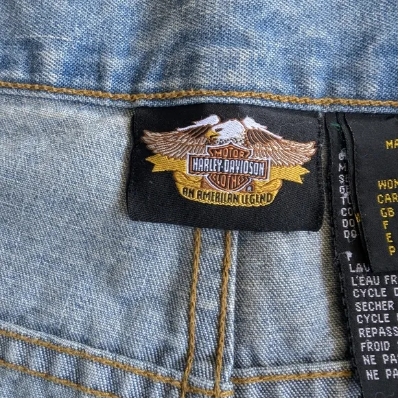 Harley-Davidson Blue Bootcut Jeans Vintage Style
