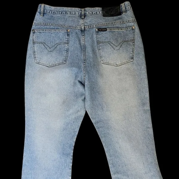 Harley-Davidson Blue Bootcut Jeans Vintage Style