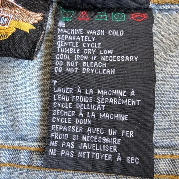 Harley-Davidson Blue Bootcut Jeans Vintage Style