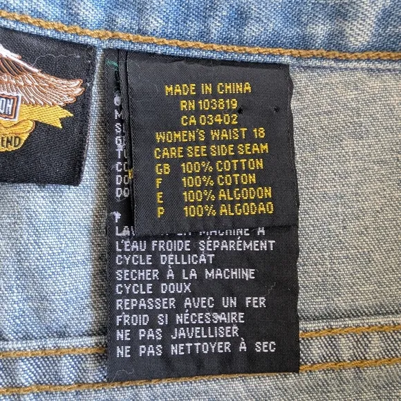 Harley-Davidson Blue Bootcut Jeans Vintage Style