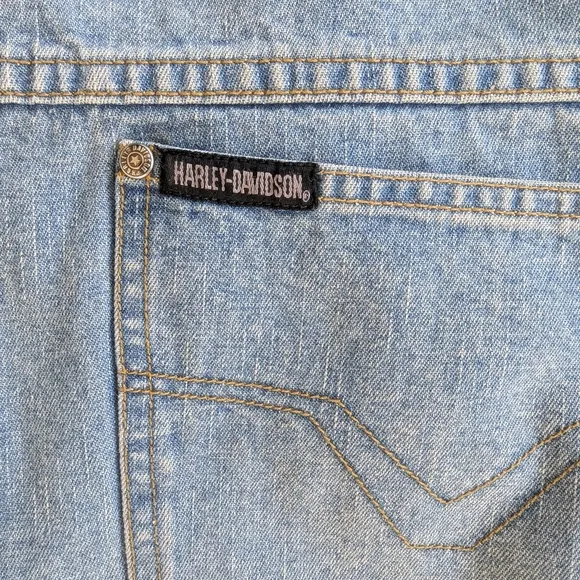 Harley-Davidson Blue Bootcut Jeans Vintage Style