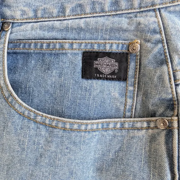 Harley-Davidson Blue Bootcut Jeans Vintage Style