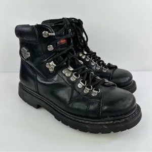 Harley-Davidson Men's 91610 Black Leather Ankle Biker Boots - Size 7