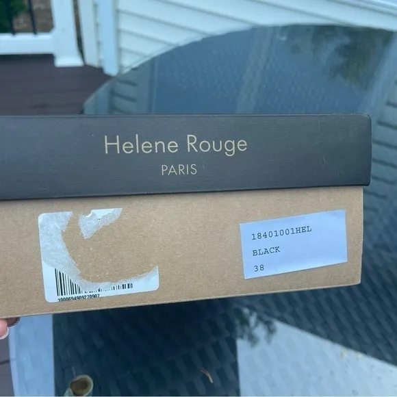 HELENE Rouge Paris leather heeled chunky chelsea boot black track sole boots 38