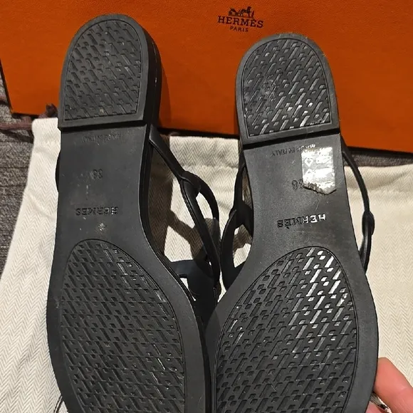 Hermès Black Sandals