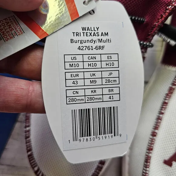 Hey Dude Wally NCAA TEXAS A&amp;M AGGIES Casual Shoe Men’s 10 NEW Gameday Fan Gift
