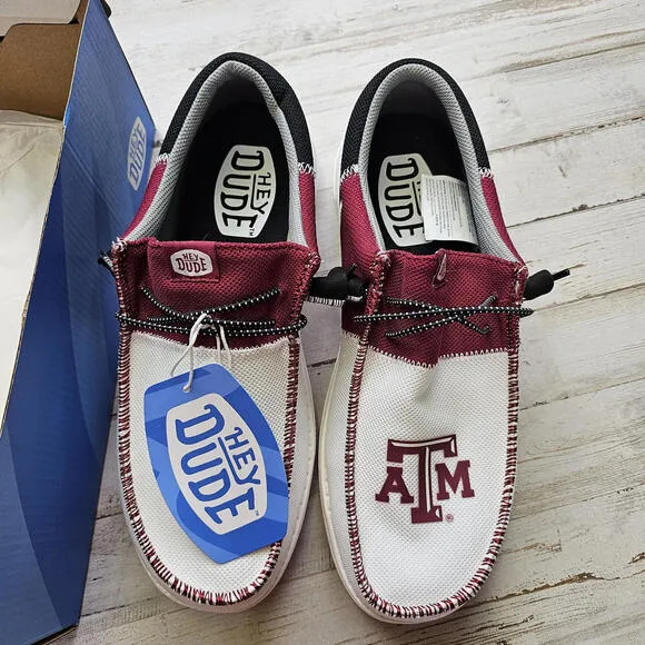 Hey Dude Wally NCAA TEXAS A&amp;M AGGIES Casual Shoe Men’s 10 NEW Gameday Fan Gift