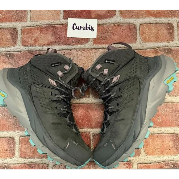 Hoka One One Womens Kaha 2 Mid GTX Hiking Boots Size 7 B Castlerock Gray New