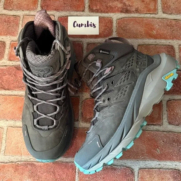 Hoka One One Womens Kaha 2 Mid GTX Hiking Boots Size 7 B Castlerock Gray New