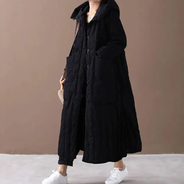 Hooded Long Quilted Coat | Lightweight | Warm and Elegant