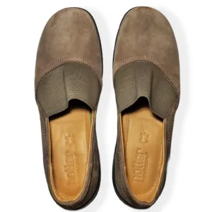 Hotter Solace Suede Leather Flat Shoes w/ Elastic