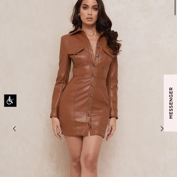House of CB Crystal M Blazer Dress Vegan Leather
