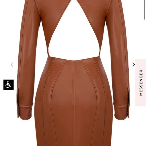 House of CB Crystal M Blazer Dress Vegan Leather