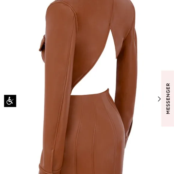 House of CB Crystal M Blazer Dress Vegan Leather