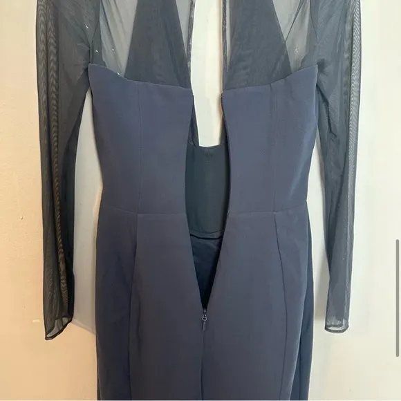 House of CB Evangelina Slate Plunge Maxi Dress, XS