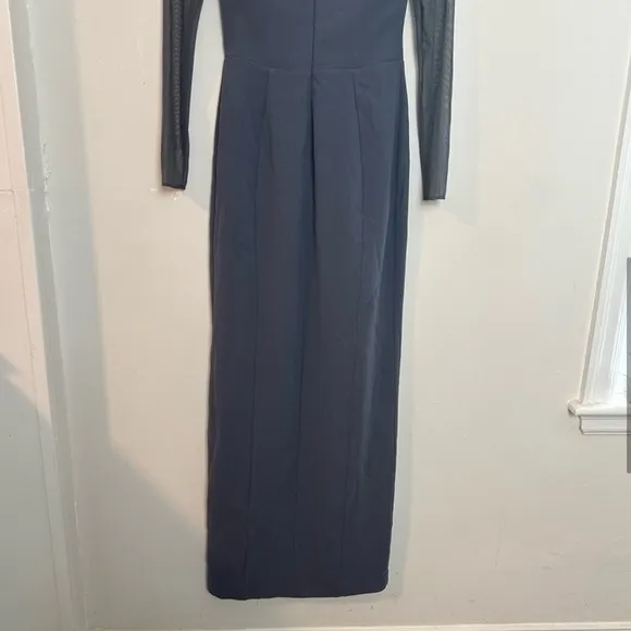 House of CB Evangelina Slate Plunge Maxi Dress, XS