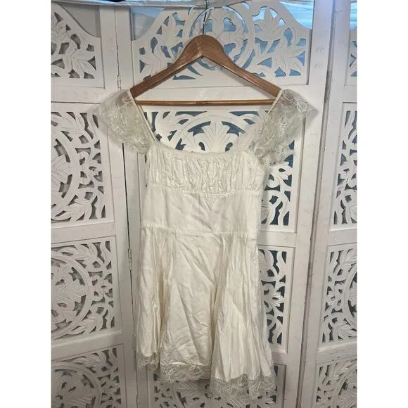 House of CB Kaia Ivory A-Line Mini Dress Size M Medium