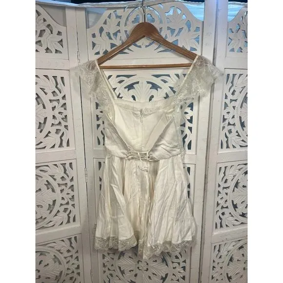 House of CB Kaia Ivory A-Line Mini Dress Size M Medium