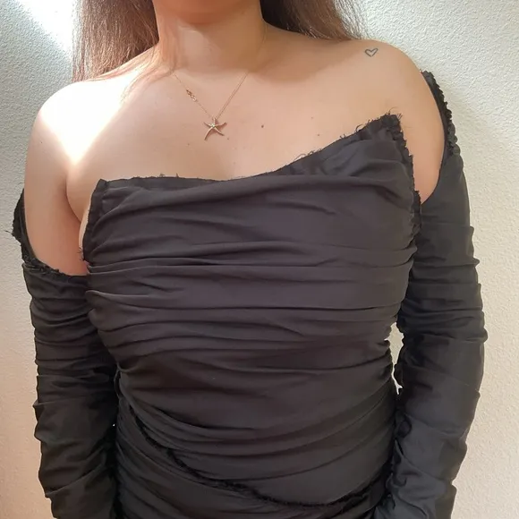 House of CB Mistress Rocks Deconstructed Little Black Dress   Size Large