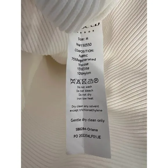 House of CB Oriana White Ribbed Knit Strapless Midi Dress Size M Medium