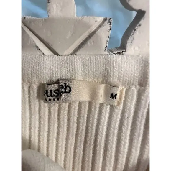 House of CB Oriana White Ribbed Knit Strapless Midi Dress Size M Medium