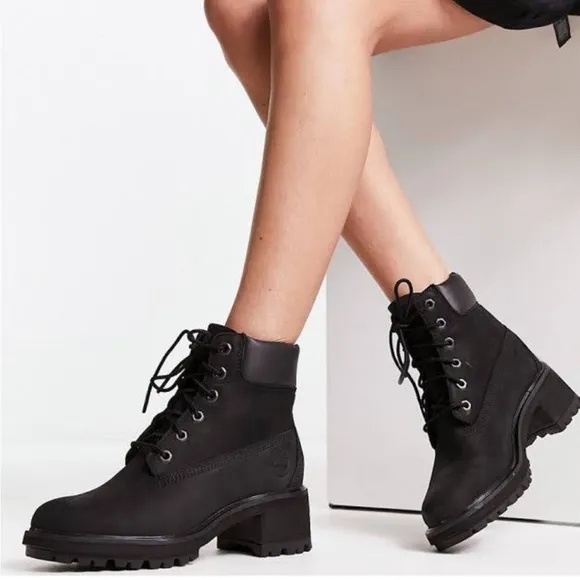 🎉HP🎉Timberland Black Waterproof 2” Heel Boots Black Women's Kinsley 6-Inch