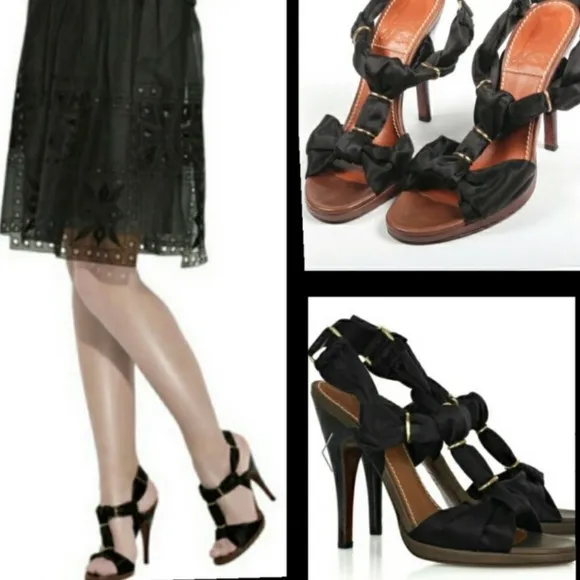 ⭐️HP(X2)⭐LANVIN▪️Braided Satin &amp; Leather Sandal Heels