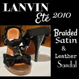 ⭐️HP(X2)⭐LANVIN▪️Braided Satin &amp; Leather Sandal Heels