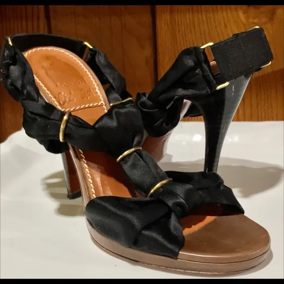 ⭐️HP(X2)⭐LANVIN▪️Braided Satin &amp; Leather Sandal Heels