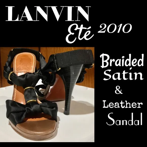 ⭐️HP(X2)⭐LANVIN▪️Braided Satin &amp; Leather Sandal Heels