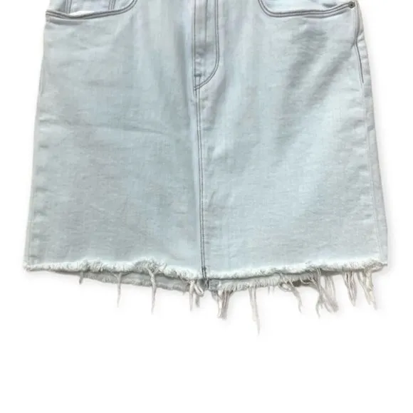 Hudson Jeans Skirt Lulu Pencil Light Blue Wash Frayed Denim Skirt Sz 26