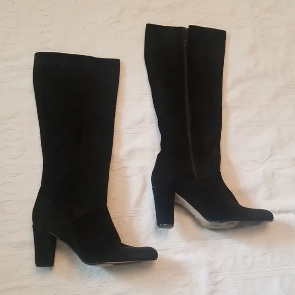 Hunt Club boots black suede 100% leather boots