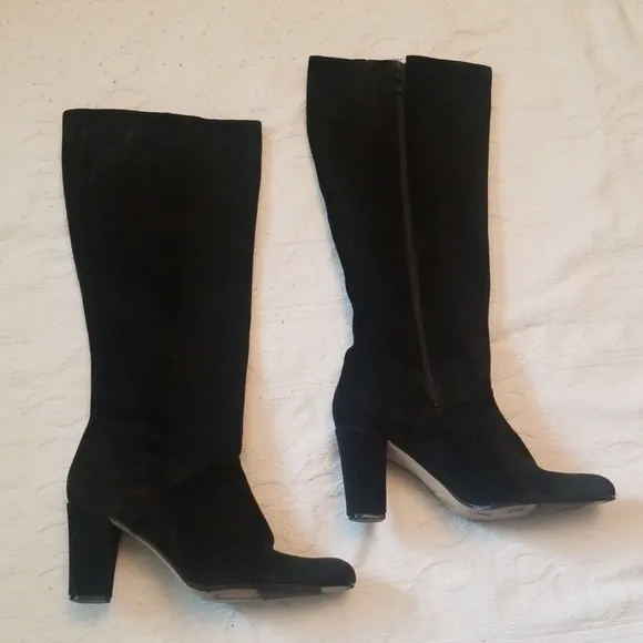 Hunt Club boots black suede 100% leather boots