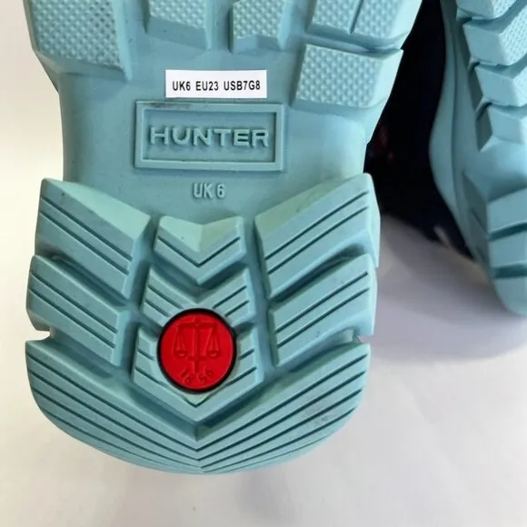 Hunter Girls' Intrepid Logo Cold Weather Snow Boots Size US Girl 8 UK 6 Rainbow