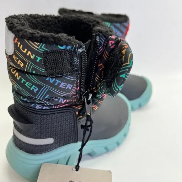 Hunter Girls' Intrepid Logo Cold Weather Snow Boots Size US Girl 8 UK 6 Rainbow