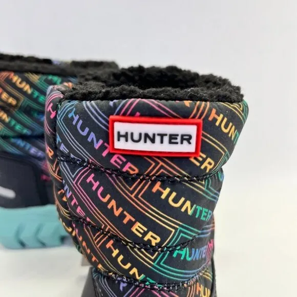Hunter Girls' Intrepid Logo Cold Weather Snow Boots Size US Girl 8 UK 6 Rainbow