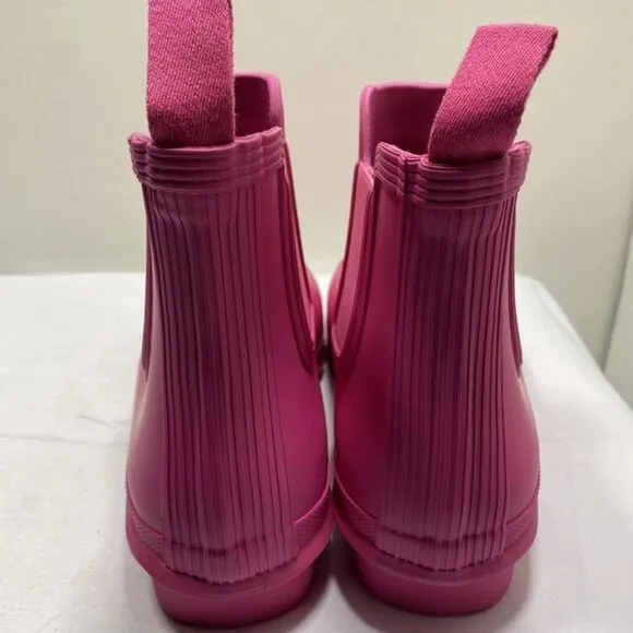 Hunter Original Chelsea Rain Boots Pink Waterproof Ankle Booties Women’s Size 10