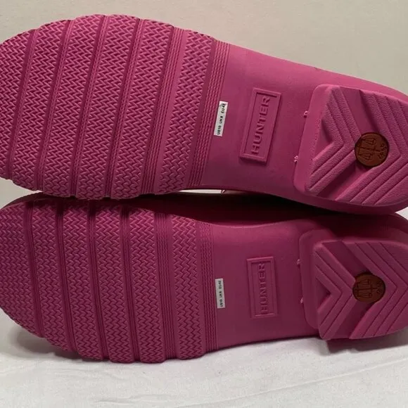 Hunter Original Chelsea Rain Boots Pink Waterproof Ankle Booties Women’s Size 10